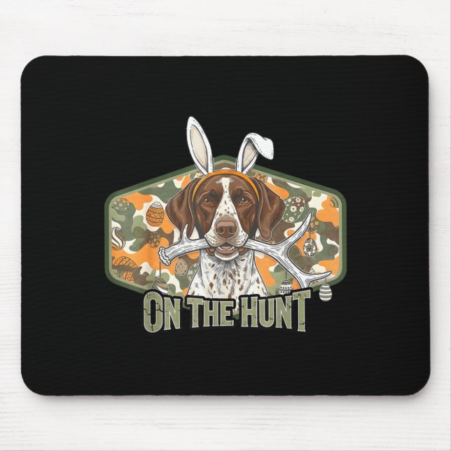 Mousepad Labrador retriever engraçado de Páscoa à caça do c (Frente)