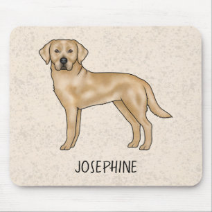 Mousepad Labrador Retriever Lab Amarelo Cachorro e Nome Per