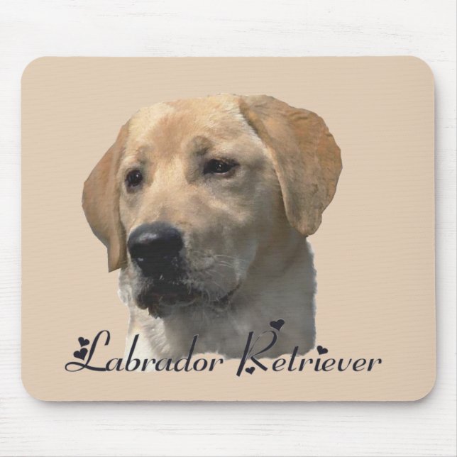 Mousepad Labrador Retriever Oferece Laboratório Amarelo (Frente)