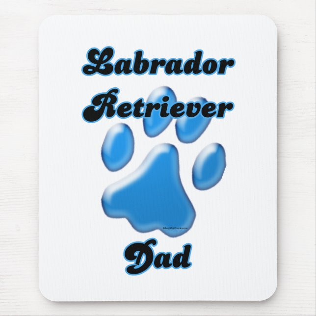 Mousepad Labrador Retriever Pai Blue Pawprint (Frente)