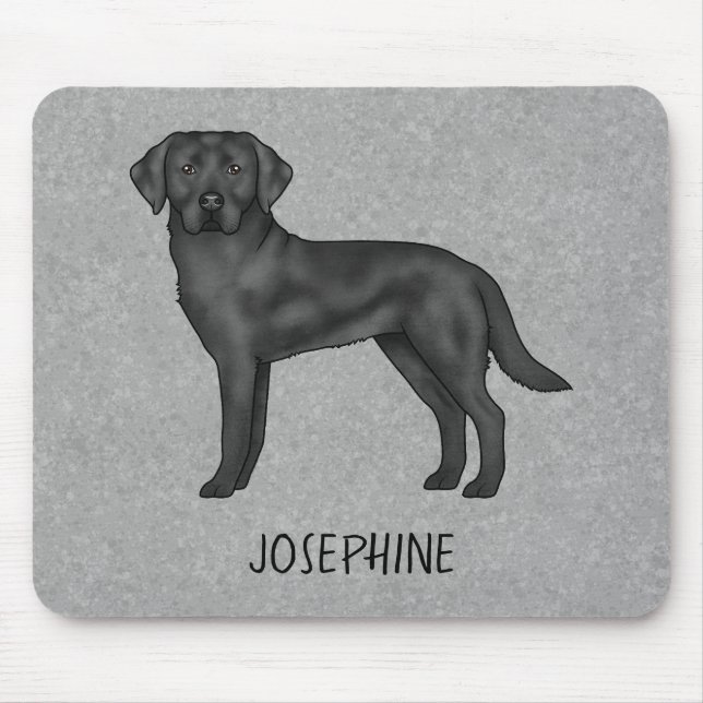 Mousepad Labrador Retriever preto Lab cachorro Nome persona (Frente)