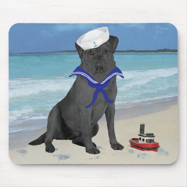 Mousepad Labrador Retriever Preto Marinheiro (Frente)