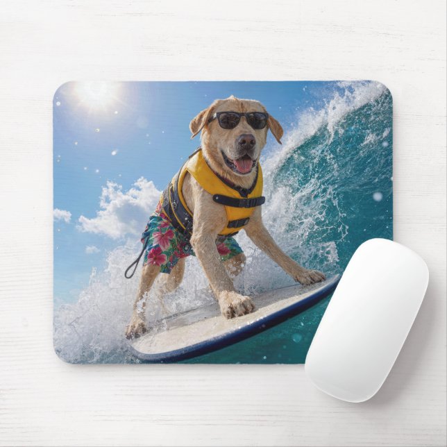 Mousepad Labrador Retriever Surfista (Com mouse)