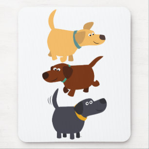 Mousepad Labradores de desenhos bonitos em 3 Flavors Mousep
