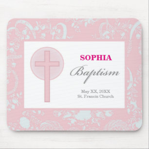 Mousepad Lace Girl Baptism Rosa