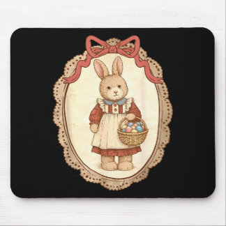 Mousepad Laço Coquete Coelho Engraçado Ovos Coelho Feliz Pá
