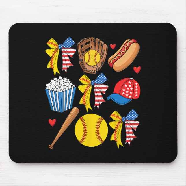 Mousepad Laço Coquete do Dia 4 de Julho Softll Mulheres Men (Frente)