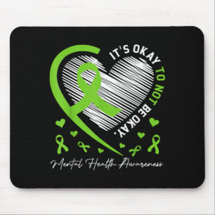 Mousepad Laço Coração de Conscientização sobre Saúde Mental