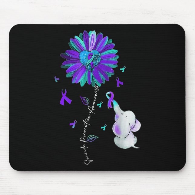 Mousepad Laço da Semana de Conscientização sobre Prevenção  (Frente)