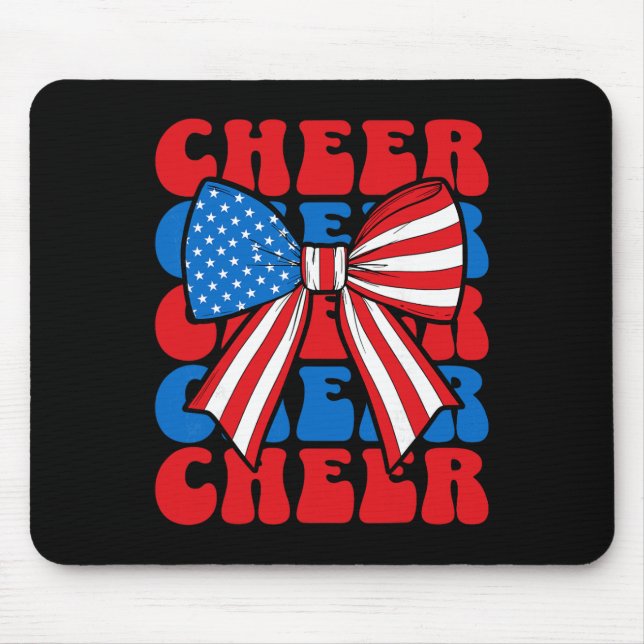 Mousepad Laço de Animadora de Torcida Coquette Esporte EUA  (Frente)
