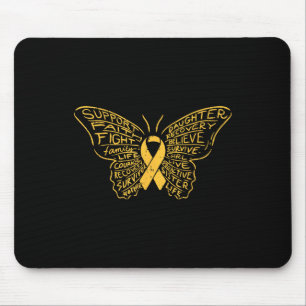 Mousepad Laço de Câncer Infantil Borboleta Conscientização 
