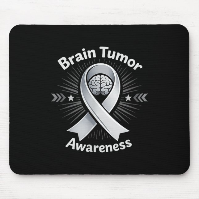 Mousepad Laço de conscientização do tumor cerebral em maio  (Frente)
