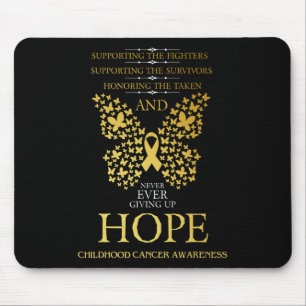 Mousepad Laço de Ouro da Conscientização do Câncer Infantil