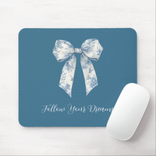 Mousepad Laco Floral Branco Azul