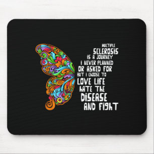 Mousepad Laço Laranja Borboleta Esclerose Múltipla
