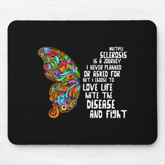 Mousepad Laço Laranja Borboleta Esclerose Múltipla (Frente)