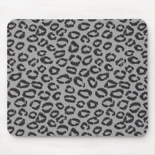 Mousepad Laço líquido preto com teste padrão do leopardo no (Frente)