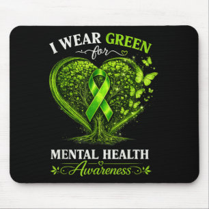 Mousepad Laço Mental Verde Saúde Mental