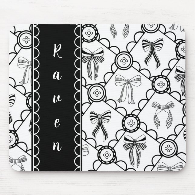 Mousepad Laço Preto Coquete (Frente)