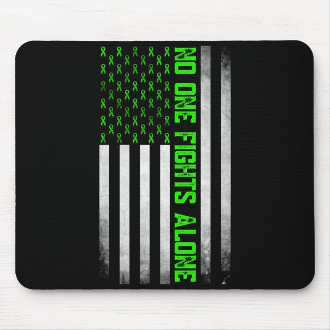 Mousepad Laço Verde de Conscientização da Saúde Mental Amer (Frente)