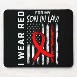 Mousepad Laço Vermelho Para a Conscientização da Doença Car