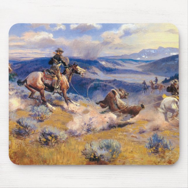 Mousepad Laços de Charles M. Russell e Cavalo rápido (1916) (Frente)