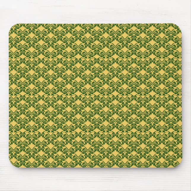 Mousepad Laços Dourados de Musgo em Damasco (Frente)