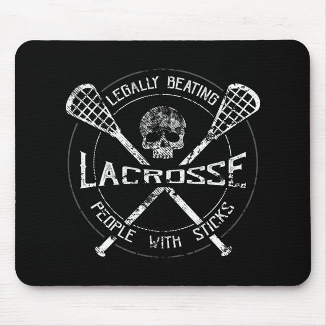Mousepad Lacrosse Batendo Legalmente Em Pessoas Com Sticks  (Frente)