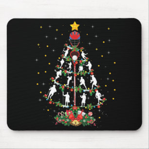 Mousepad Lacrosse Sports Lover Xmas Santa Hat Lacrosse Chri