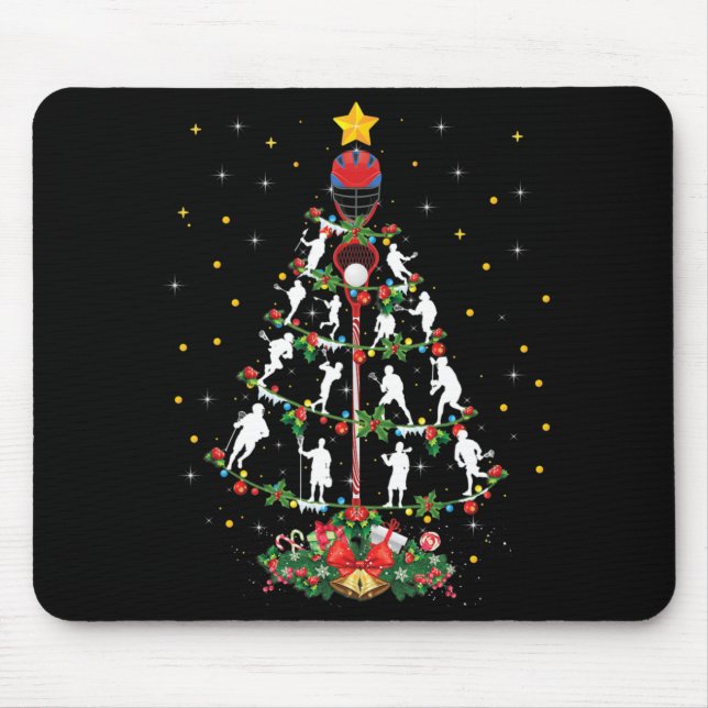 Mousepad Lacrosse Sports Lover Xmas Santa Hat Lacrosse Chri (Frente)