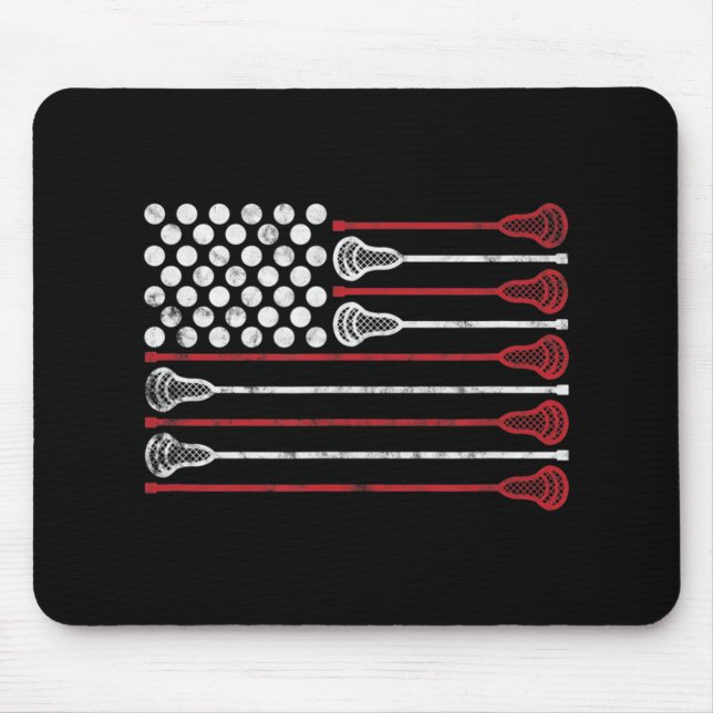 Mousepad Lacrosse USA Flag Lax (Frente)