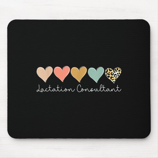 Mousepad Lactation Consultant Leopard Heart, Valentine's Da (Frente)