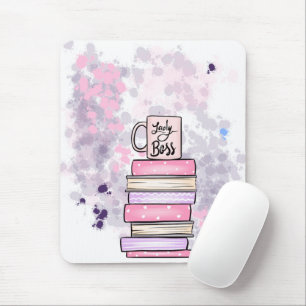 Mousepad Lady Boss Books e Área de Transferência do Planner