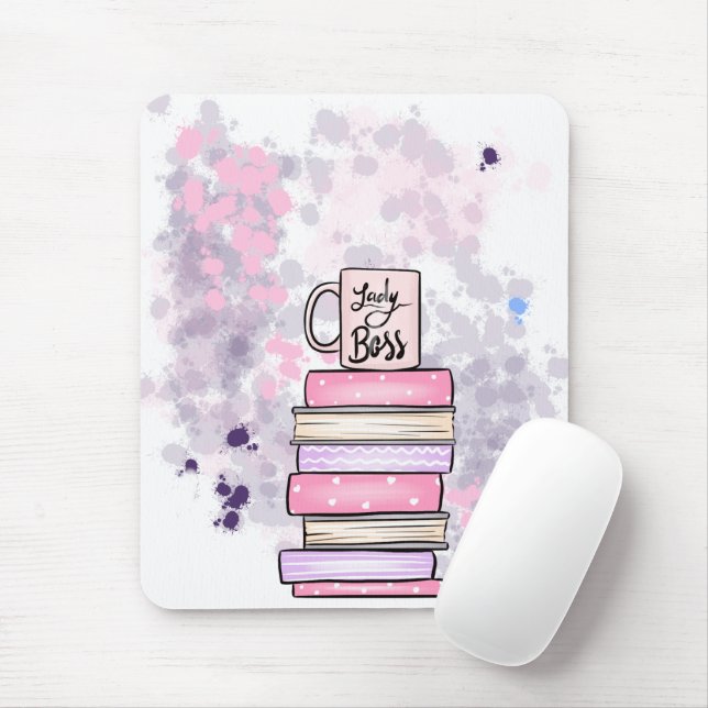 Mousepad Lady Boss Books e Área de Transferência do Planner (Com mouse)