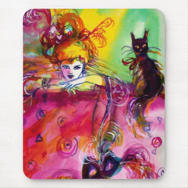 MOUSEPAD LADY COM GATO PRETO (Frente)