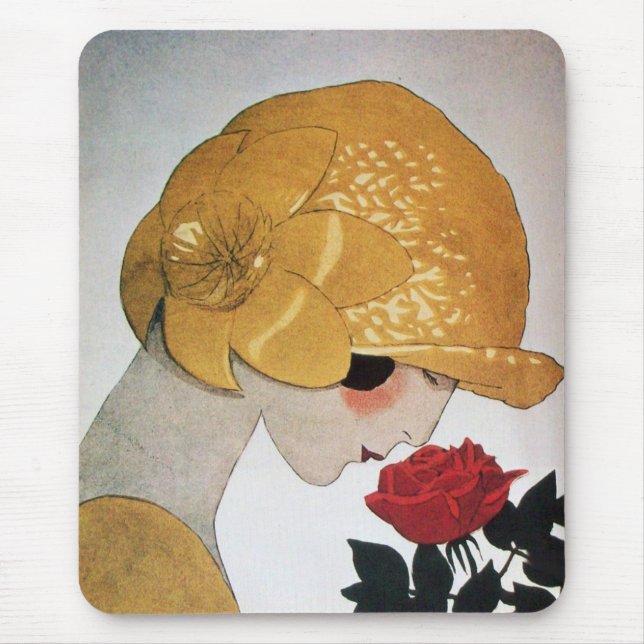 MOUSEPAD LADY COM ROSA VERMELHA (Frente)