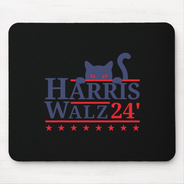 Mousepad Lady Gato Sem Fios Para Kamala Harris Tim Wheimer  (Frente)