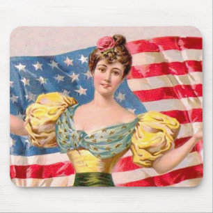 Mousepad Lady Liberty American Flag