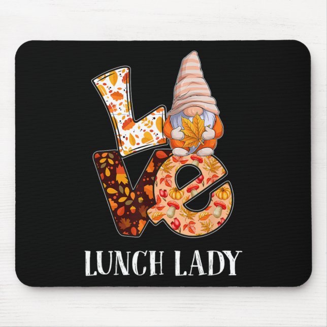 Mousepad Lady Love Autumn Fall Gnomo Para Professores 1 (Frente)