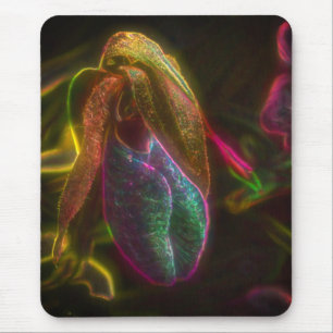 Mousepad Lady Slipper Orchid Abstrato Flower Art