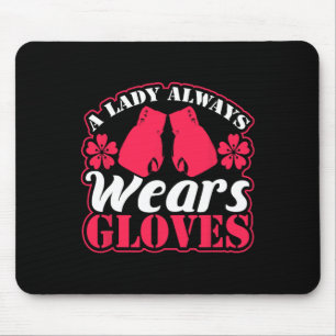 Mousepad Lady Veste Luvas Boxando Lutas Combatendo Mulheres