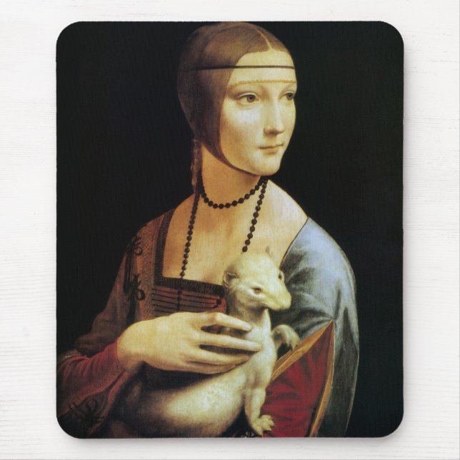 Mousepad Lady with an Ermine por Leonardo da Vinci (Frente)