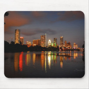 Mousepad Ladybird Lake Austin Texas Night Skyline