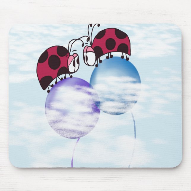 Mousepad Ladybug Bonito E Cartoon Colorido De Balões (Frente)