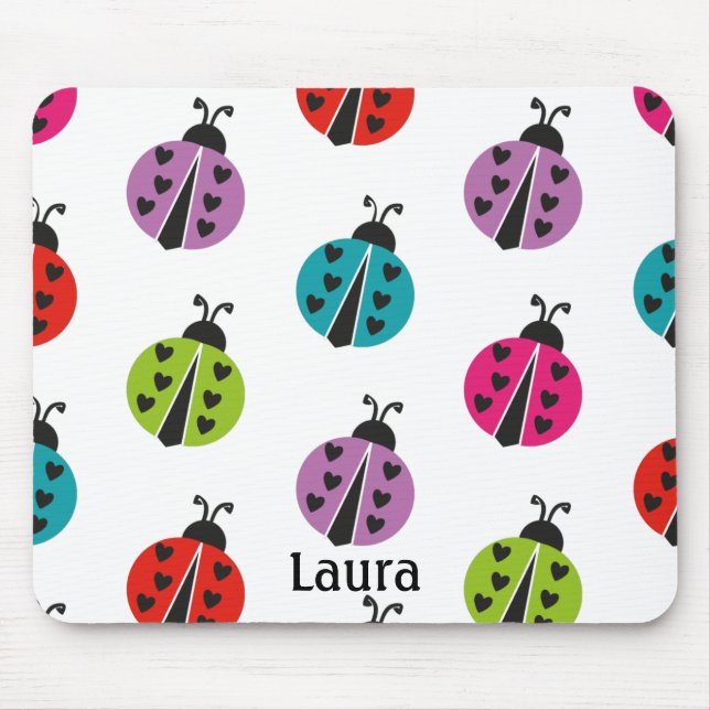 Mousepad Ladybug Colorido Whimsical Personalizado (Frente)