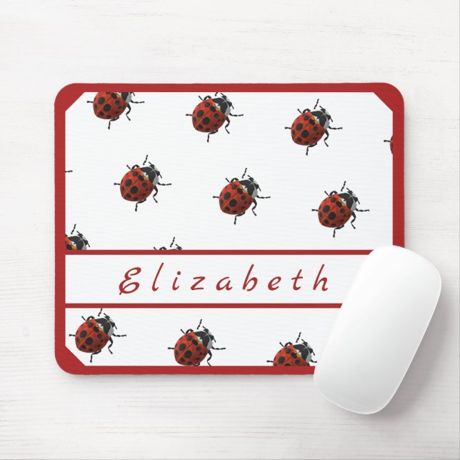 Mousepad Ladybug Com Nome (Com mouse)