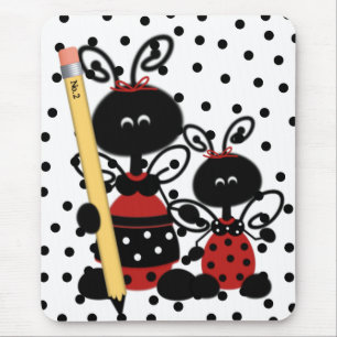 Mousepad Ladybug do professor com o mouse Pencil