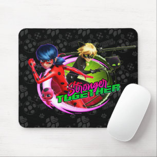 Mousepad Ladybug e Cat Noir Mais Fortes Juntos
