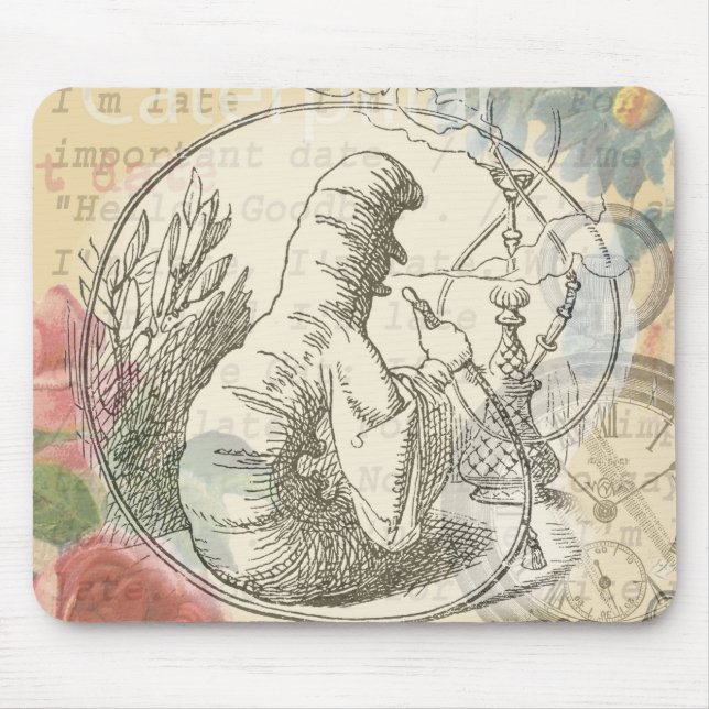 Mousepad Lagarta da Terra das Maravilhas de Alice: Tenniel  (Frente)