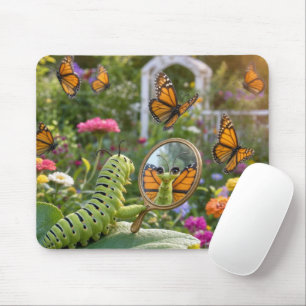 Mousepad Lagarta Sonhando em Ser uma Borboleta